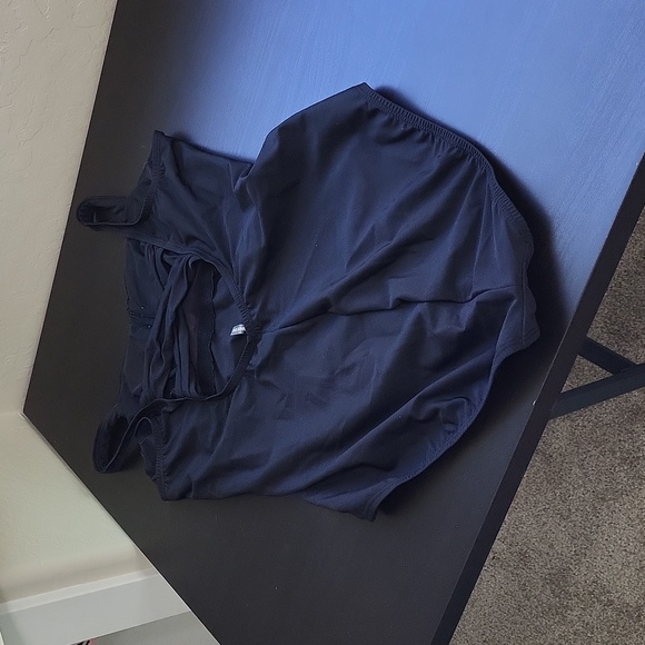 Lands' End Black One-Piece Swimsuit Criss-Cross Back Size 14D - Picture 2 of 8